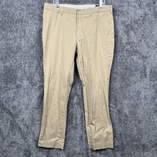 Polo Ralph Lauren Khaki Stretch Straight Fit Pants 36x30 Pleated Chino Casual