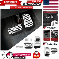 2PCS Non-Slip Car Pedal Covers, Aluminum Alloy Gas and Brake Pedals C...