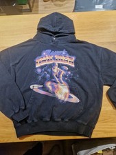 Childish Space Planet Hoodie Mens Size UK Large Black Cotton TGF #1288
