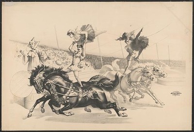 Photo:Cincinnati OH Acrobats on Horseback c1900 Print