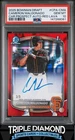 2025 Bowman Draft Chrome 1st Cameron Maldonado Auto Red Lava #3/5 PSA 10 Z360