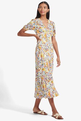 NWT NIP Staud Milla Black Multi Abstract Dress 6 $345 In
