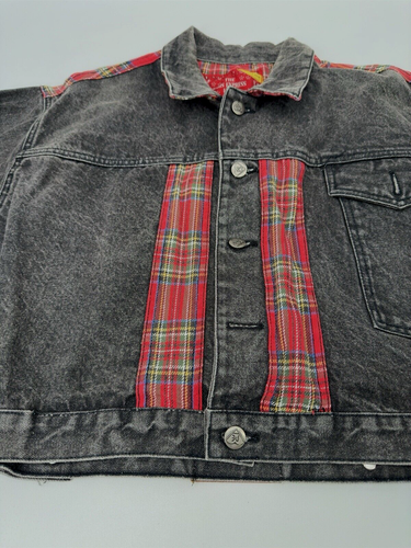 Paris Express Denim Jacket Womens Snap Retro denim Vintage 80s black - Imagen 3 de 13