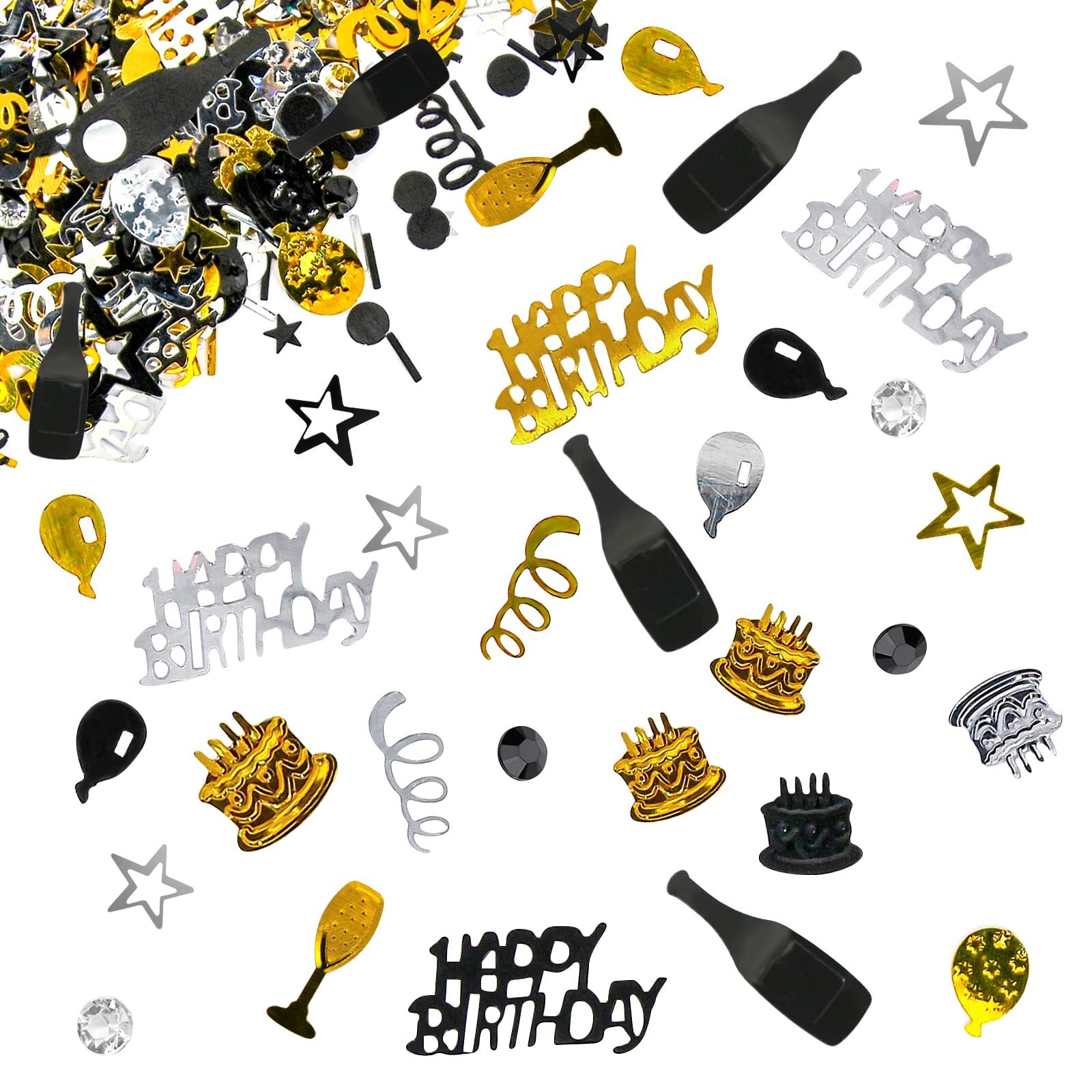 Happy Birthday Confetti Foils Anniversary Table Birthday Confetti