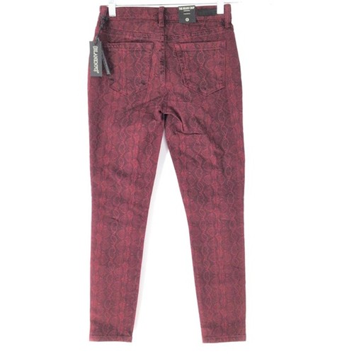 Blank NYC The Reade Crop Skinny Women's Wine Animal Snake Print Denim Jeans 25 - Picture 5 of 12