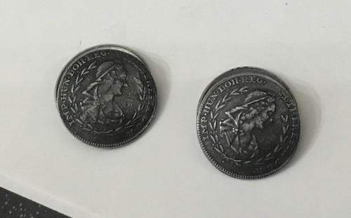 Vintage Maria Therese Empress Of Austria Fantasy Coin Cufflinks Buttons - Picture 9 of 12