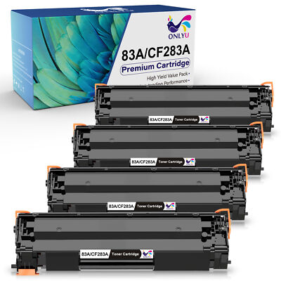 4 Pack CF283A Black Toner Cartridge For HP 83A LaserJet Pro M127fn M127fw M125nw
