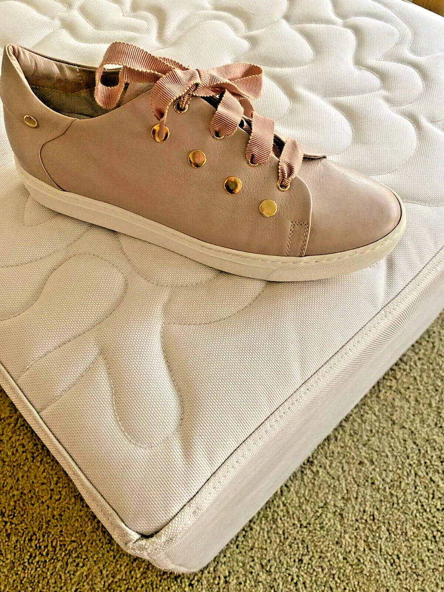 Brand New AGL Women Gold Studded Sneakers Soft Leather Size