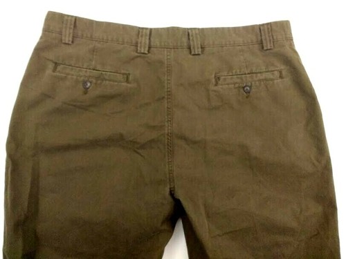 Pantalones informales para hombre St Johns Bay marrón pesados 100 % algodón marrón frente plano 41x29 - Imagen 7 de 12