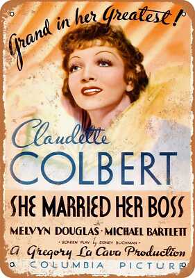 METAL SIGN - 1935 She Married Her Boss Movie -- Vintage Look