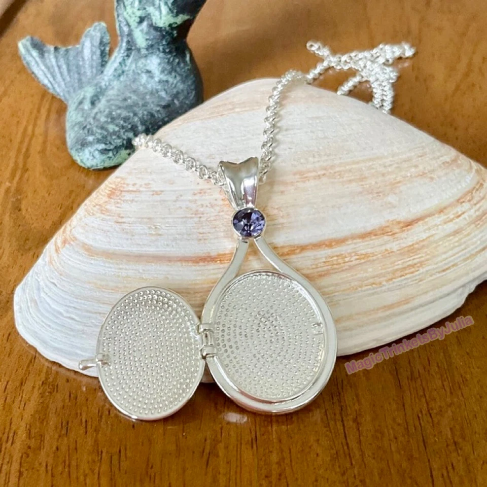 Medallón de agua H2O Just Add réplica personalizada piedra tanzanita púrpura placa de rodio Foto 2 de 4