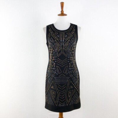 Dex Black Sudded Body Con Style Dress Medium sz M