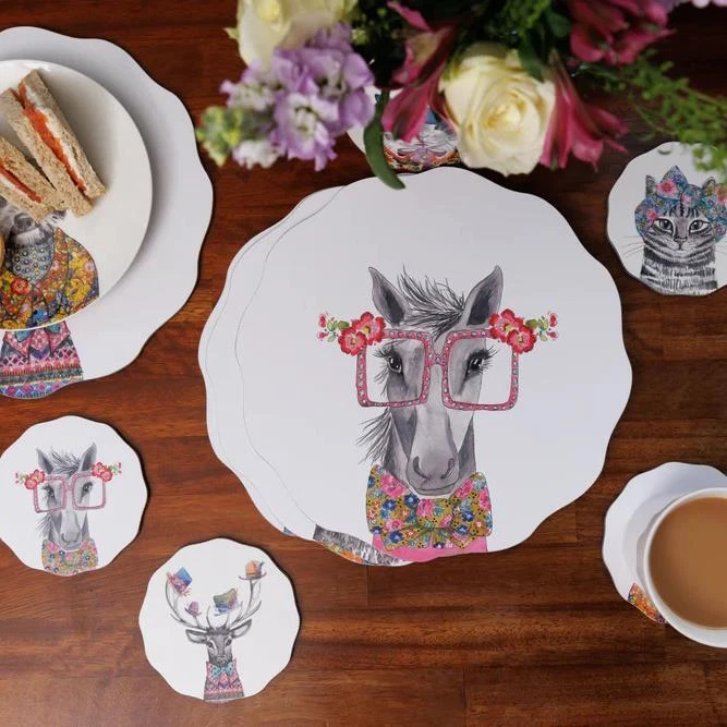 Juego de 4 posavasos festoneados para bebidas de corcho alfombrilla para tazas Foto 4 de 4