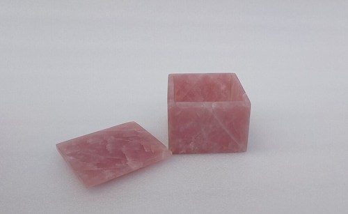 Crystal Rose Quartz Jewelry Box, Gemstone Jewelry box, Collectible Storage Box - Picture 3 of 5