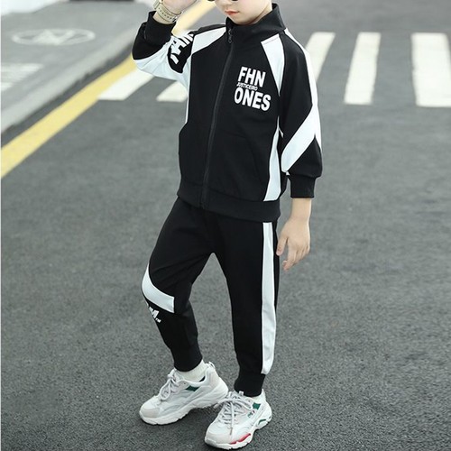 ~Boy Jacket Long Sleeve Pullover Sweatshirt Pant Piece Sweatsuit Running - Picture 12 of 26