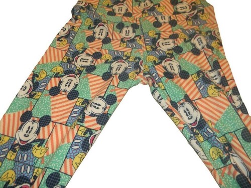 LulaRoe Mickey Mouse Colorful Women's One Size Leggings Pants - Picture 3 of 6