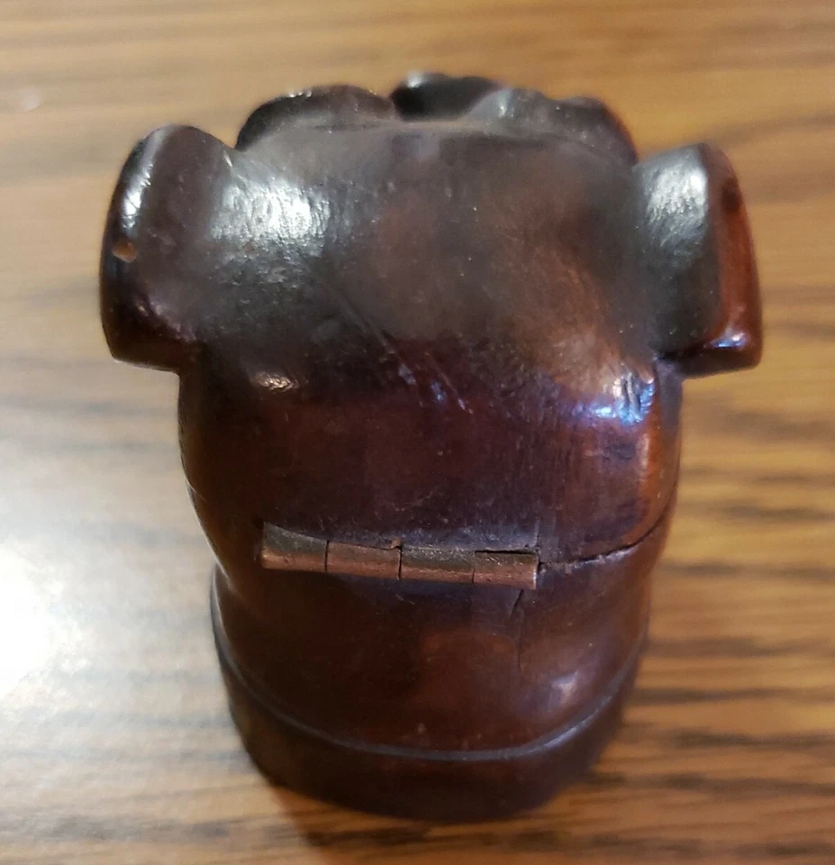 Tintero Bulldog victoriano tallado a mano de la Selva Negra siglo XIX Alemania  Foto 3 de 4