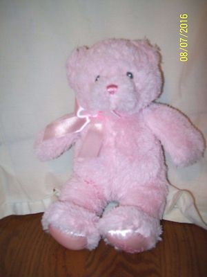 Baby Gund My First Teddy Plush Pink Bear 10'' With Pink Bow Stuffed Animal Toy 