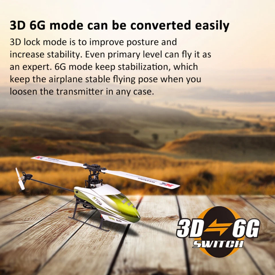 Wltoys XK K100 6CH RC Helicopter 3D 6G Single Paddle Flybarless BNF RC Aircraft - Image 3 of 4