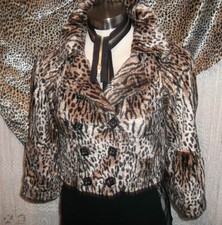 Size 8.faux Fur Leopardskin Evie Jacket.silk Lined