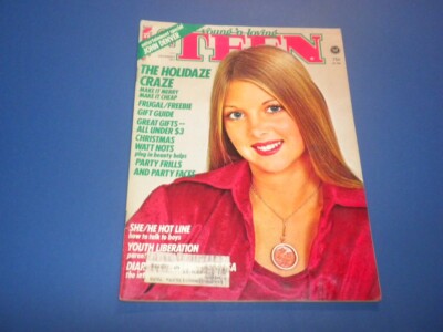 'TEEN magazine 1974 DECEMBER fashion models tv movies sports music beauty tips
