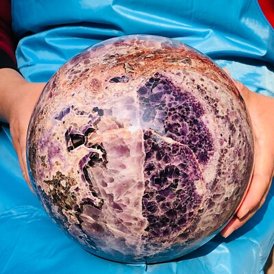 #ad #ad 24.5LB Natural And Beautiful Dream Amethyst Energy Ball Mineral Specimen Healing $490.00