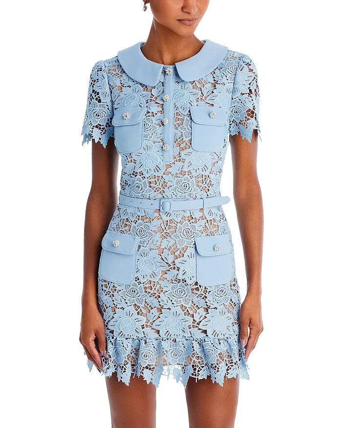 Self-Portrait Floral Lace Mini Dress MSRP $555