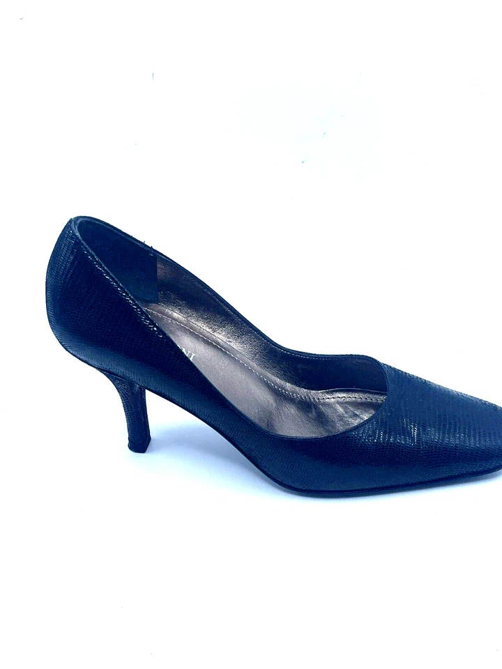 Zapatos italianos de diseñador Rangoni para mujer negros talla 6 tacones de salón serpiente clásicos Foto 4 de 4
