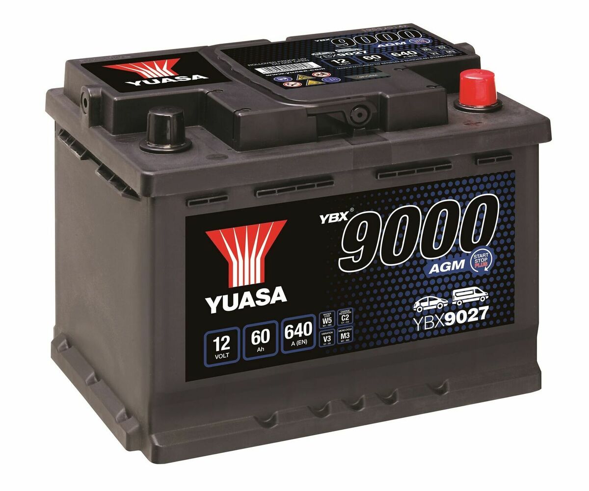 YBX9027 Yuasa AGM Start Stop Car Battery 12V 60Ah 640A