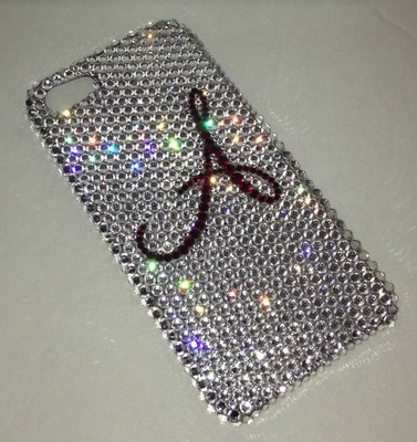 ANY LETTER Back Case Cover FOR iPhone 13 Pro Max Made With SWAROVSKI Crystals 