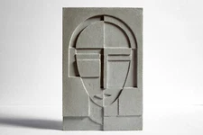 Brutalist Concrete Soviet Avant-Garde Relief Sculpture.