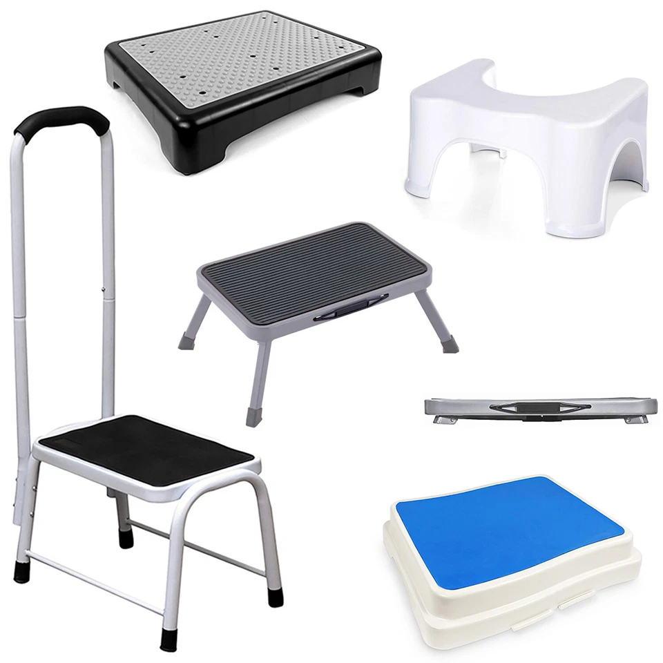 NON SLIP SAFETY KITCHEN BATH DISABILITY AID STOOL Metal MOBILITY SHOWER STEP