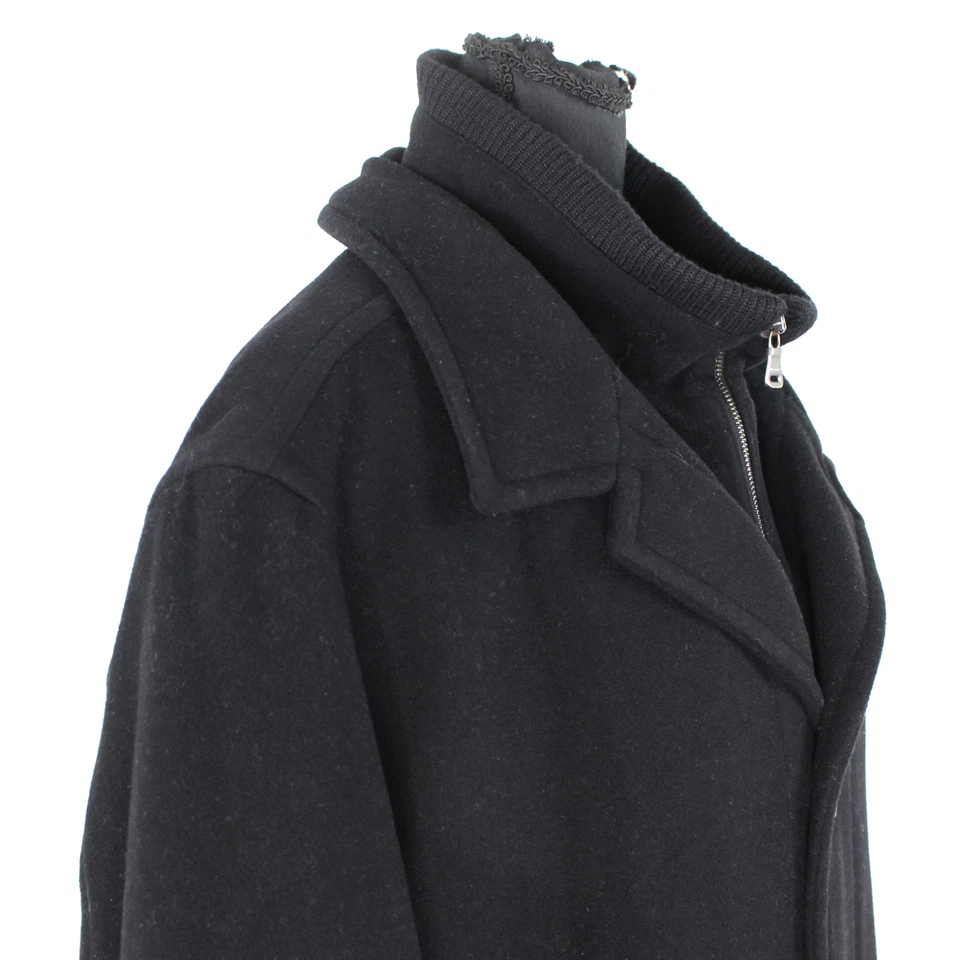 Hugo BOSS Coxtan Black Wool Cashmere Coat L Sweater Knit Collar Jacket Large - Image 2 of 4