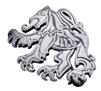 Brooch Sterling Silver Stylised Scottish Lion Rampant Unframed 30mm