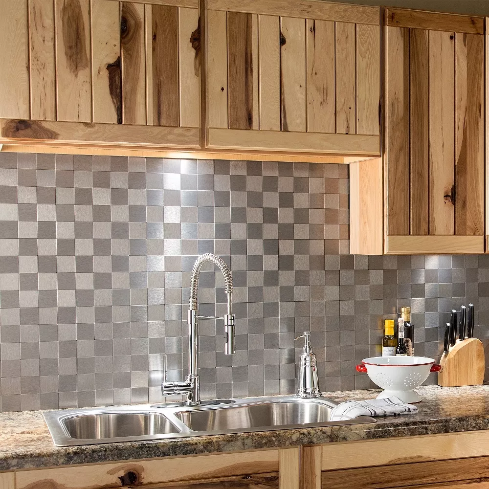 Peel and Stick Matted Metal Backsplash Tiles - Aspect