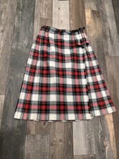 James Pringle Weavers Scotland Kilt Skirt Women Plaid 100 Wool Tartan US 8