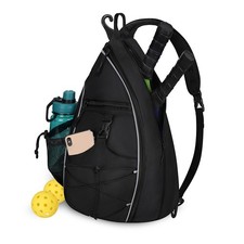 Pickleball Sling Bag for Men Women, Lightweight Pickleball Backpack with Fenc...