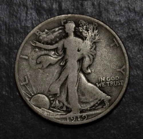 1919 D Walking Liberty Half Dollar VG  Lot 3128