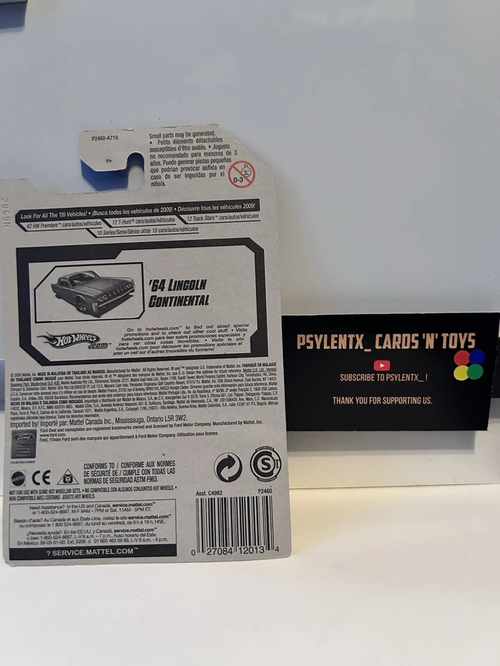 Lincoln Continental 2009 Hot Wheels #140 Rebel Rides '64 magenta con cromo E2 Foto 3 de 3