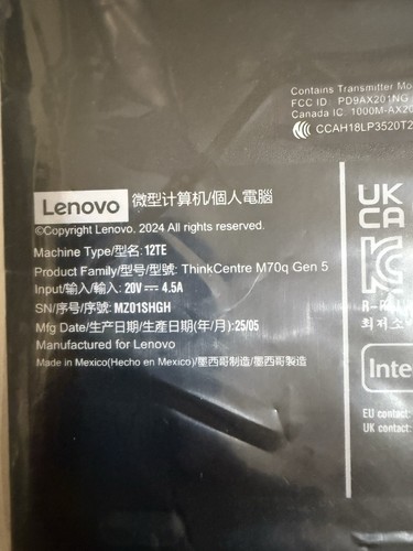 Lenovo ThinkCentre M70q Gen 5 Intel Core i5-14500T - 16GB RAM 256GB SSD - Bild 4 von 6