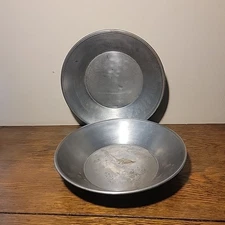 Original Gold Pans from Atlas Metal Spinning Co. So. SF California Embossed Mark