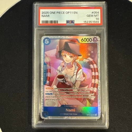 PSA 10 Nami OP11-054 One Piece English Foil Waifu