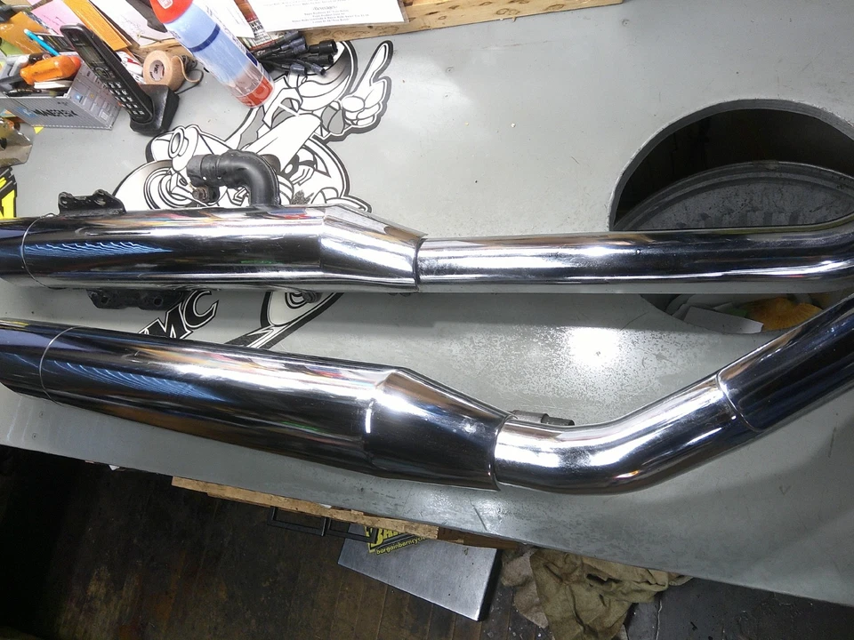 Оригинальный запас 04 02-09 Honda VTX1300 VTX1300C полный выхлопной системы трубы глушитель - Изображение 3 из 4