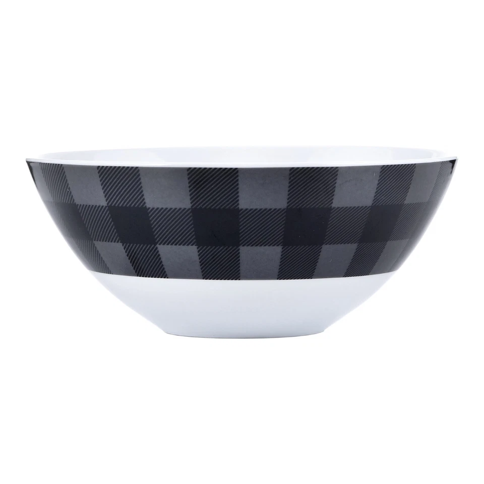 Vajilla Buffalo Plaid Gris/Negro 16 piezas Juego de cena Porcelana Foto 3 de 4