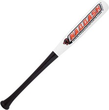 One Handed Trainer Baseball & Softball bat with Pro Maple 24", White & Black 