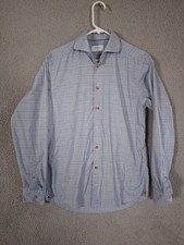 Eton Shirt Mens 15. 5 Slim 39 Check Blue