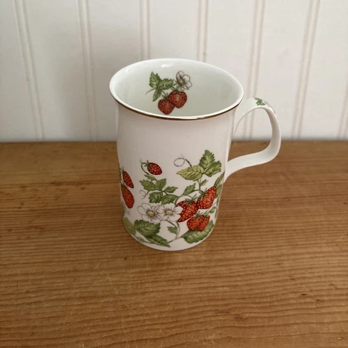 Vintage Kirkham Mug Strawberry Fayre Fine Bone China England Cottagecore