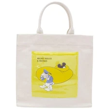 Disney CATCH ME series tote bag, yellow, featuring Mickey and Donald