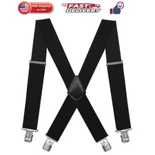 Mens Suspenders Adjustable Heavy Duty Suspend...