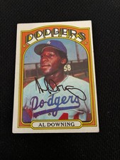 AL DOWNING AUTOGRAPH TOPPS 1972 LOS ANGELES DODGERS #460 VINTAGE BASEBALL CARD